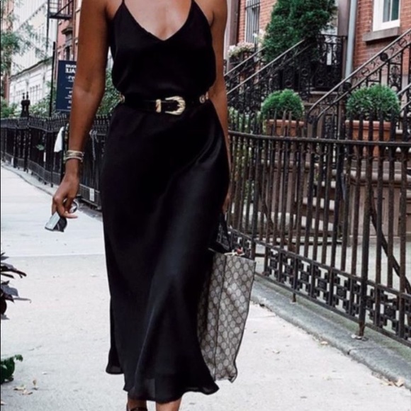 NWT Zara Satin Asymmetrical Dress - Picture 15 of 15